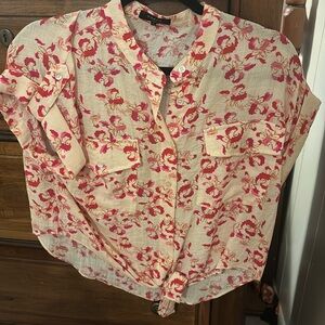 Floral short sleeve, Frnch Paris brand, size small